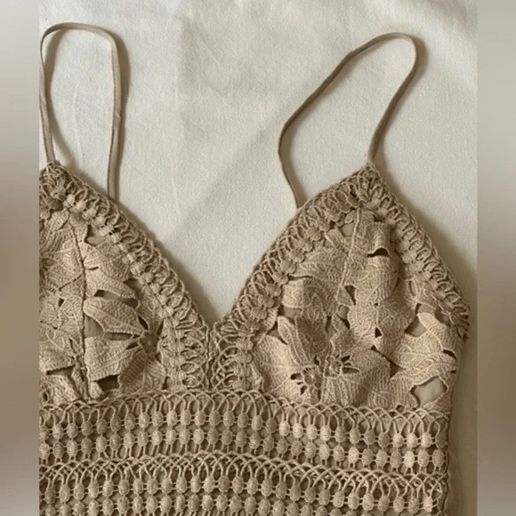 - Love Tree Crochet Top Size S Boho Coastal Bralette Beach Vacation Flirty Sexy - Picture 4 of 14